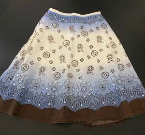 Eyeshadow Girls Floral Ombre Sequin Embellished Cotton Boho Skirt Size 4